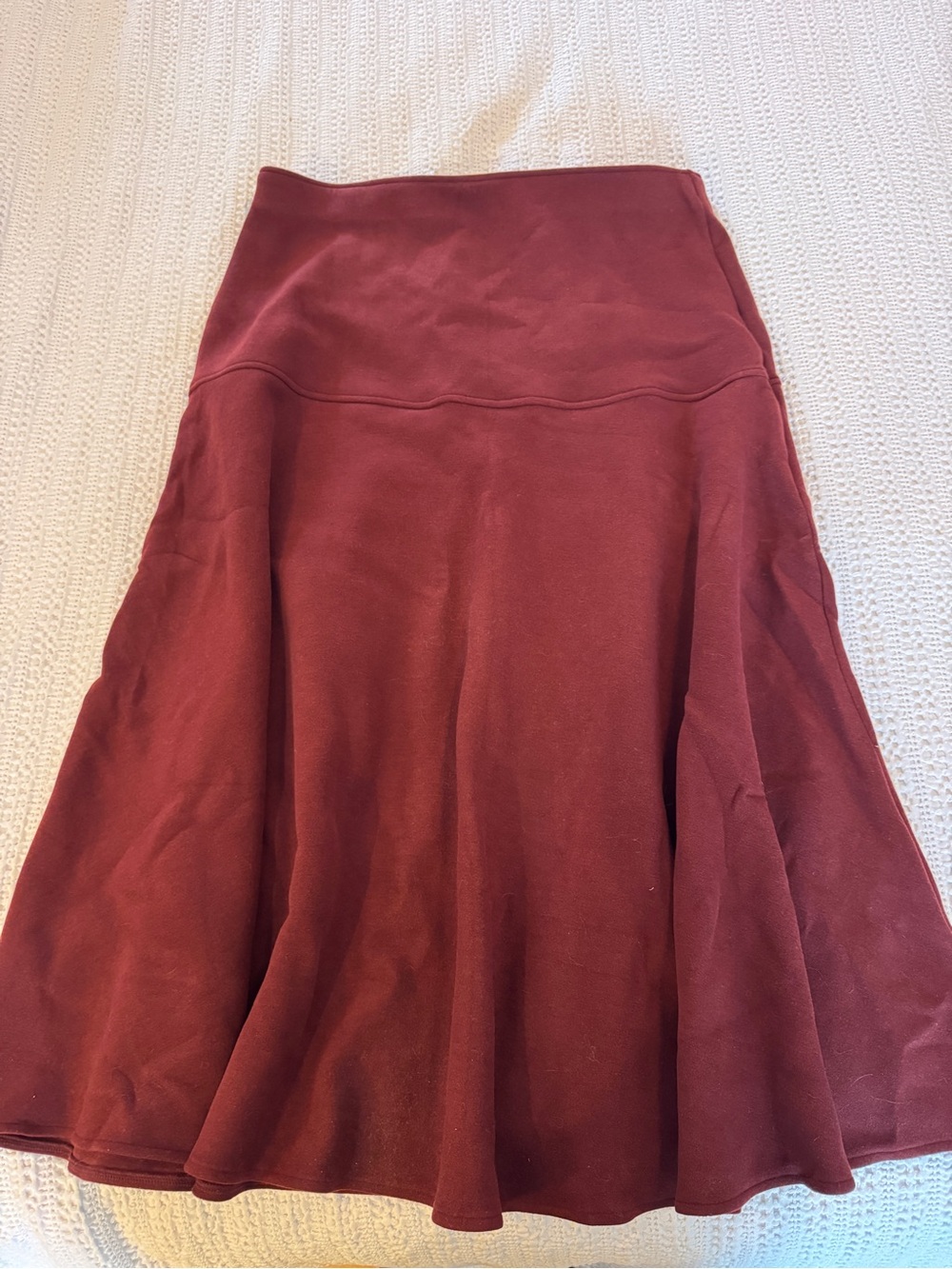 OGL Burgundy High Waist Flare Midi Skirt XL NWT